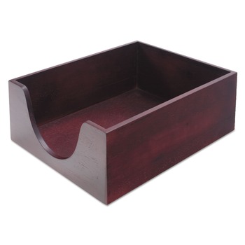 PRODUCTS | Carver CW08223 10.13 in. x 12.63 in. x 5 in. 1 Section, Double-Deep Hardwood Stackable Desk Trays - Legal, Mahogany