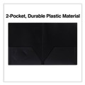 Universal UNV20540 2-Pocket 11 in. x 8-1/2 in. Plastic Folders - Black (10-Piece/Pack) image number 0