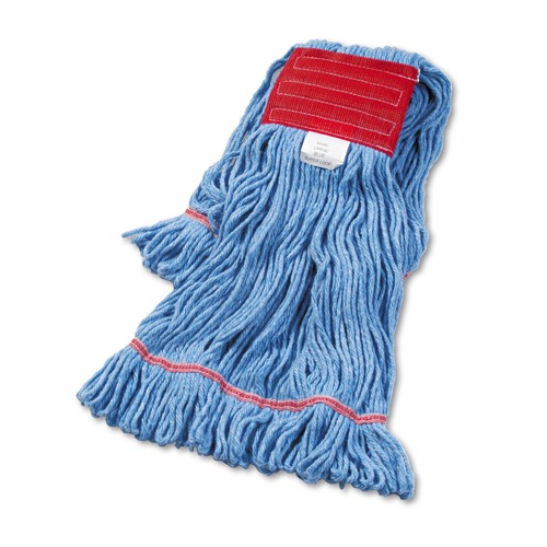 Cleaning & Janitorial Supplies | Boardwalk BWK503BLCT 5 in. Headband Super Loop Cotton/Synthetic Fiber Wet Mop Head - Blue, Large (12/Carton) image number 0