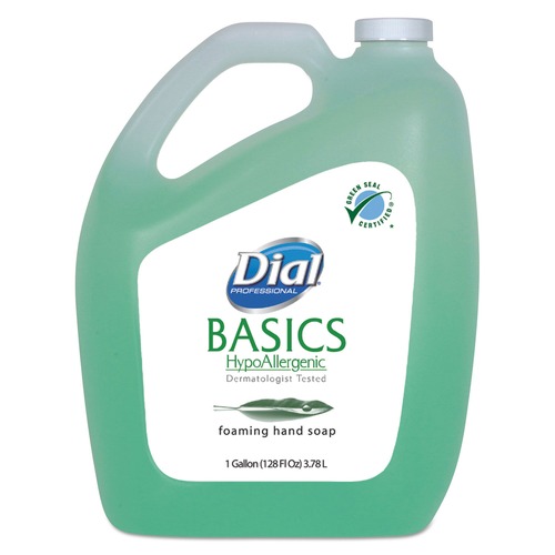 Cleaning & Janitorial Supplies | Dial Professional DIA 98612 Basics HypoAllergenic Honeysuckle Scent 1 Gallon Bottle Foaming Hand Wash Refill (4-Piece/Carton) image number 0