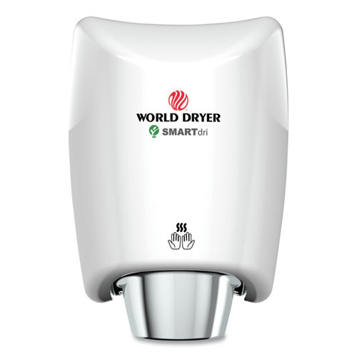 New Arrivals | WORLD DRYER K-974A2 120V 10 Amp Compact SMARTdri Corded Hand Dryer - White/Aluminum image number 0