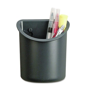 Universal UNV08193 4.25 in. x 2.5 in. x 5 in. Recycled Plastic Cubicle Pencil Cup - Charcoal
