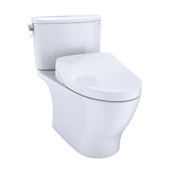 TOTO MW4423046CEFGA#01 WASHLETplus Nexus 2-Piece Elongated 1.28 GPF Toilet with Auto Flush S500e Contemporary Bidet Seat (Cotton White)