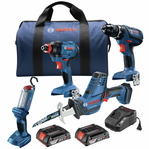 Factory Reconditioned Bosch GXL18V-496B22-RT 18V Lithium-Ion Cordless 4-Tool Combo Kit (2 Ah) image number 0