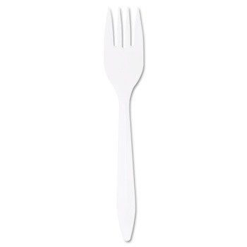 Dart F6BW Style Setter Mediumweight Plastic Forks, White (1000/Carton)