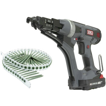 PRODUCTS | SENCO 10C0001N-08D300W-BNDL DURASPIN DS322-18V Lithium-Ion 2500 RPM Auto-feed 3 in. Cordless Screwdriver (3 Ah) and 800 Pack 3 in. Screw Bundle