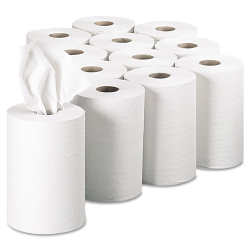 Cleaning & Janitorial Supplies | Georgia Pacific Professional 28706 7-7/8 in. x 350 ft. Nonperforated Paper Towels - White (12 Rolls/Carton) image number 0