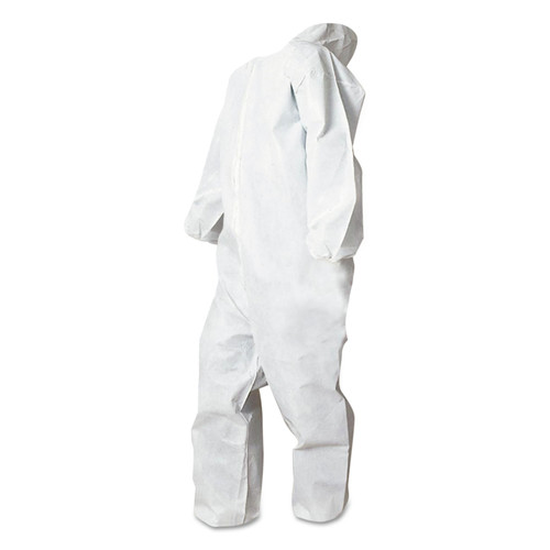 Bib Overalls | Boardwalk BWK00032S Polypropylene Disposable Coveralls - Small, White (25/Carton) image number 0