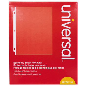 Universal UNV21130 Top-Load Economy Letter Size Poly Sheet Protectors (100-Piece/Box)