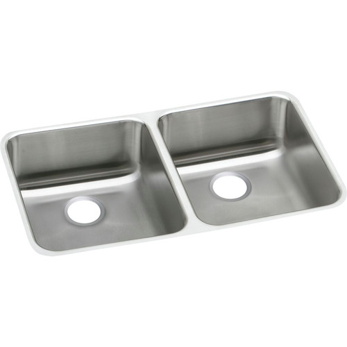 Elkay ELUHAD311845 Lustertone Undermount 30-3/4 in. x 18-1/2 in. Equal Double Bowl ADA Sink (Stainless Steel) image number 0
