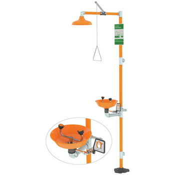 Guardian G1902P 12 in. Eye Wash and Shower Stations - SS and Safety Orange
