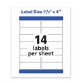 Avery 05522 1.33 in. x 4 in. Waterproof Address Labels with True Block and Sure Freed for Laser Printers - White (14-Piece/Sheet 50 Sheets/Pack) image number 3