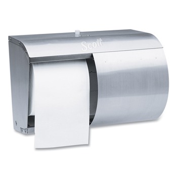 Scott 09606 7 1/10 in. x 10 1/10 in. x 6 2/5 in. Pro Coreless SRB Stainless Steel Tissue Dispenser