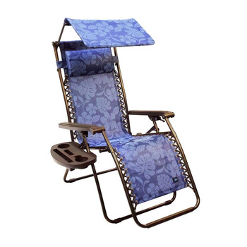 Bliss Hammock GFC-465WBF Bliss Hammock GFC-465WBF 360 lbs. Capacity 30 in. Zero Gravity Chair with Adjustable Sun-Shade - X-Large, Blue Flowers