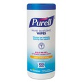 PURELL 9111-12 5.78 in. x 7 in. Premoistened Hand Sanitizing Wipes (100/Canister, 12 Canisters/CT) image number 1