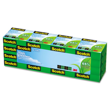 TAPES AND ADHESIVES | Scotch 812-16P 1 in. Core 0.75 in. x 75 ft. Magic Greener Tape - Clear (16-Piece/Pack)