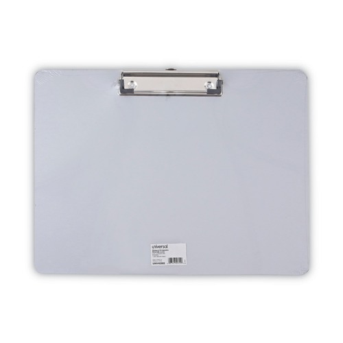 Universal UNV40302 Plastic Brushed Aluminum 1/2 in. Capacity 11 in. x 8-1/2 in. Landscape Clipboard image number 0