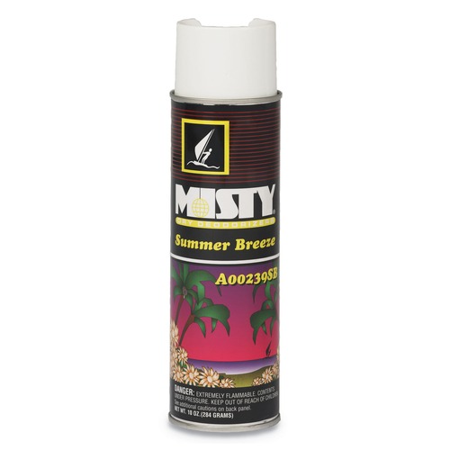 Odor Control | Misty 1001868 10 oz. Summer Breeze, Handheld Air Deodorizer Aerosol Spray (12/Carton) image number 0