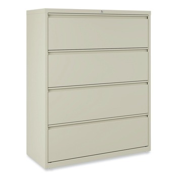 Alera 17459 4-Drawer 42 in. x 18 in. x 52.5 in. Lateral File Cabinet - Putty