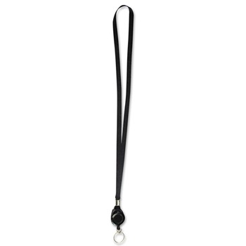 Advantus 75547 34 in. Long, Ring Style, Lanyards with Retractable ID Reels - Black (12/Pack)