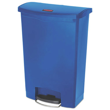Rubbermaid Commercial 1883597 Slim Jim 24-Gallon Front Step Style Resin Step-On Container - Blue