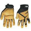 Work Gloves | Klein Tools 40222 Journeyman Leather Gloves - X-Large, Brown/Black image number 0
