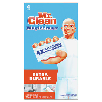 Mr. Clean 82038 4 3/5-in X 2 2/5-in Magic Eraser Extra Durable (4/Box, 8 Boxes/Carton)