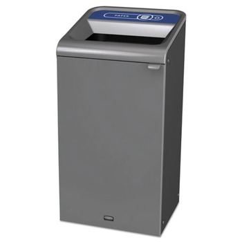 TRASH WASTE BINS | Rubbermaid Commercial 1961623 23 Gallon Paper Configure Indoor Recycling Waste Receptacle - Gray