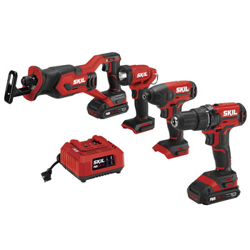 Skil Cb739601 Pwrcore 20 20v 4 Tool Combo Kit With 2 2 Ah Lithium Ion Batteries And Charger Tyler Tool