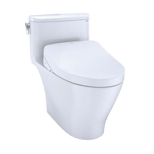 TOTO MW6423046CEFGA#01 WASHLETplus Nexus 1-Piece Elongated 1.28 GPF Toilet with Auto Flush S500e Contemporary Bidet Seat (Cotton White) image number 0