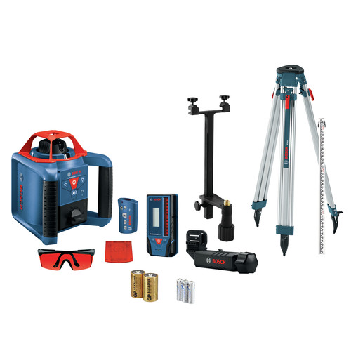 Bosch Grl900 20hvk Revolve900 Self Leveling Rotary Laser Kit With