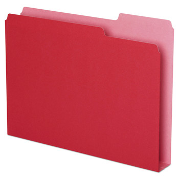 Pendaflex 54454 1/3 Cut Tab Double Stuff File Folders - Red (50/Pack)