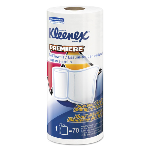 Cleaning & Janitorial Supplies | Kleenex 13964 Premiere Kitchen Roll Towels - White (24-Box/Carton 70-Sheet/Roll) image number 0