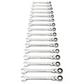 GearWrench 86728 16-Piece 90-Tooth 12 Point Metric Flex Head Combination Ratcheting Wrench Set image number 2