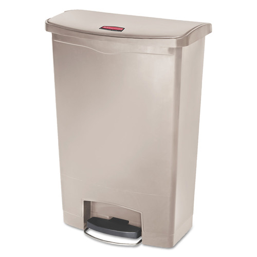 Rubbermaid Commercial 1883552 Slim Jim Resin Step-On Container, Front Step Style, 24 Gal, Beige image number 0
