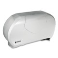 San Jamar R4070SS 19.25 in. x 6 in. x 12.25 in. Twin 9 in. Jumbo Bath Tissue Dispenser - Faux Stainless Steel image number 2