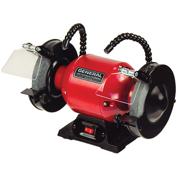 General International BG6001 6 in. 2A Bench Grinder with Twin LED Flexi Work Lights