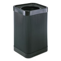 Safco 9790BL At-Your Disposal Top-Open Waste Receptacle, Square, Polyethylene, 38gal, Black image number 0