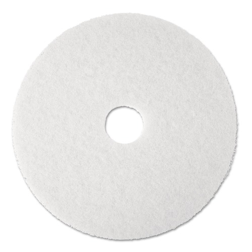 Sponges & Scrubbers | 3M 4100 4100 19 in. Low-Speed Super Polishing Floor Pads - White (5/Carton) image number 0