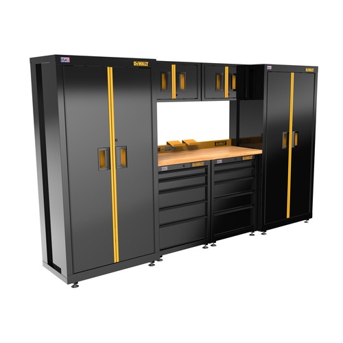 Cabinets | Dewalt DWST27301 7-Piece 126 in. Welded Storage Suite with 2 5-Drawer Base Cabinets and Wood Top image number 0