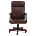 New Arrivals | Alera ALETD4136 Traditional Series High-Back Chair, Mahogany Finish/oxblood Vinyl image number 1