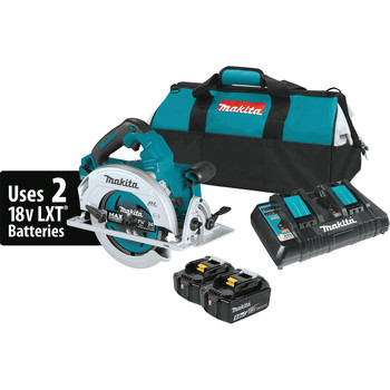 LIMITED TIME DISCOUNTS | Makita XSH06PT 18V X2 (36V) LXT Brushless Lithium-Ion 7-1/4 in. Cordless Circular Saw Kit with 2 Batteries (5 Ah)