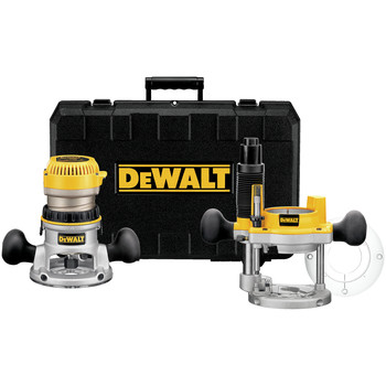 PLUNGE BASE ROUTERS | Dewalt DW618PK 2-1/4 HP EVS Fixed Base & Plunge Router Combo Kit with Hard Case