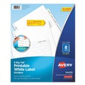  | Avery 14435 Big Tab 8 Tab 8-1/2 in. x 11 in. Easy Peel Printable Label Dividers - White (20-Piece/Pack) image number 0