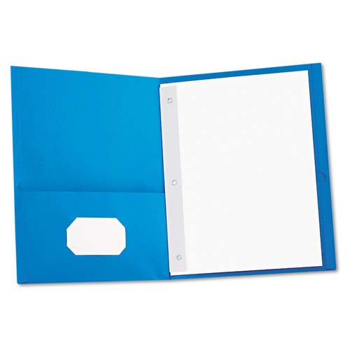 Universal UNV57115 11 in. x 8-1/2 in., Two-Pocket Portfolios with Tang Fasteners - Light Blue (25/Box) image number 0