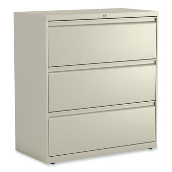 Alera 25488 3-Drawer 36 in. x 18 in. x 39.5 in. Lateral File Cabinet - Putty