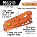 Klein Tools LBL100 Magnetic 0.85 in. x 7.3 in. x 1.84 in. Cordless Laser Level with Bubble Vials image number 1