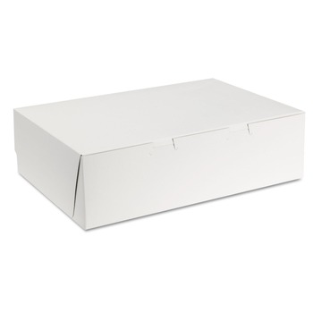 SCT SCH 1025 14 in. x 10 in. x 4 in. Tuck-Top Bakery Boxes - White (100/Carton)