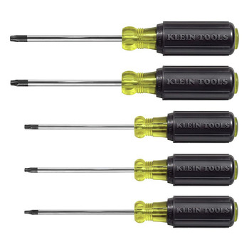 Klein Tools 19555 5-Piece TORX Cushion Grip Screwdriver Set with T15, T20, T25, T27 and T30 Tip sizes