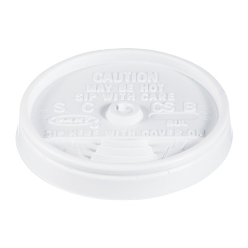Cups and Lids | Dart 8UL Sip Thru Lids for 6 - 10 oz. Cups - White (1000-Piece/Carton) image number 0